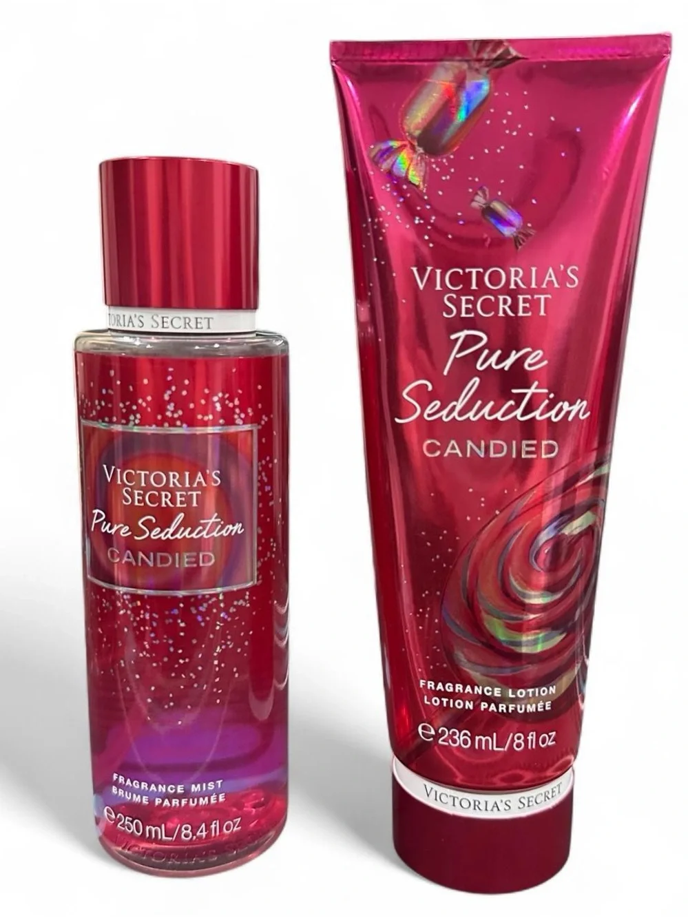 Victoria's Secret Pure Seduction Candied Body Mist & Lotion - Shiny Red